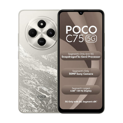 POCO C75 5G (SILVER STARDUST, 4GB RAM, 128GB STORAGE)