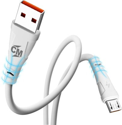 CALLMATE MICRO USB CABLE 1.5 M 12W FAST CHARGING CABLE FOR MICRO DEVICES (COMPATIBLE WITH SMART PHONE, ANDROID, WHITE, ONE CABLE)