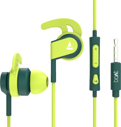 BOAT BASSHEADS 242 WIRED HEADSET (NEON GREEN, IN THE EAR)