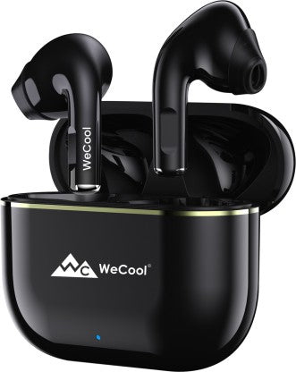 WECOOL H1 TRUE WIRELESS BLUETOOTH EARBUDS WITH 30 HOURS PLAY TIME AND AI POWERED ENC BLUETOOTH HEADSET (BLACK, TRUE WIRELESS)