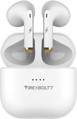 FIRE-BOLTT FIRE PODS NINJA G301 EARBUDS TWS HD CALLS, POWER BASS, IWP TECHNOLOGY BLUETOOTH HEADSET (WHITE, TRUE WIRELESS)