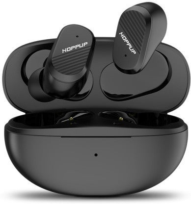 HOPPUP SNAP WITH GAMING MODE, FAST CHARGING, ENC, IMMERSIVE SOUND & MASSIVE PLAYTIME BLUETOOTH HEADSET (BLACK, TRUE WIRELESS)
