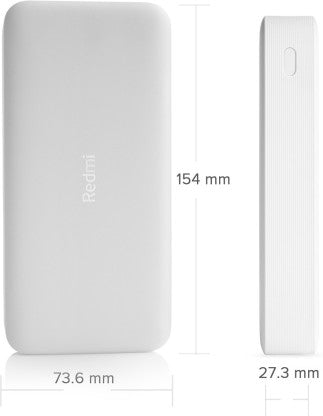 REDMI 20000 MAH POWER BANK (18 W, FAST CHARGING)  (WHITE, LITHIUM POLYMER)