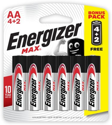 ENERGIZER PRIMARY ALKALINE BATTERIES MAX 2A BATTERY (PACK OF 6)