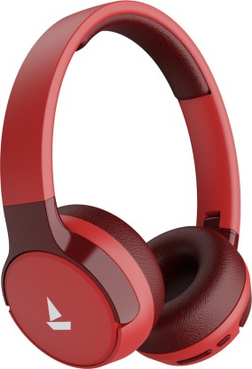 BOAT ROCKERZ 650 WITH 60 HOURS BATTERY BACKUP BLUETOOTH HEADSET (RAGING RED, ON THE EAR)