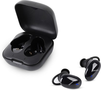 PHILIPS TAT4205 (TWS) TRUE WIRELESS EARBUDS WITH IPX5 WATER-PROOF, TOUCH CONTROL BLUETOOTH HEADSET (BLACK, TRUE WIRELESS)