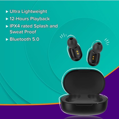 REDMI EARBUDS 2C TRULY WIRELESS EARBUDS WITH BLUETOOTH 5.0, UPTO 12 HRS PLAYBACK BLUETOOTH HEADSET  (BLACK, TRUE WIRELESS)