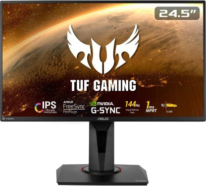ASUS 24.5 INCH FULL HD LED BACKLIT IPS PANEL GAMING MONITOR (TUF VG259Q) (NVIDIA G SYNC, RESPONSE TIME: 1 MS, 144 HZ REFRESH RATE)