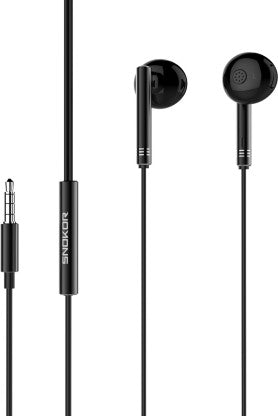 SNOKOR BY INFINIX XE06A WIRED HEADSET (BLACK, IN THE EAR)