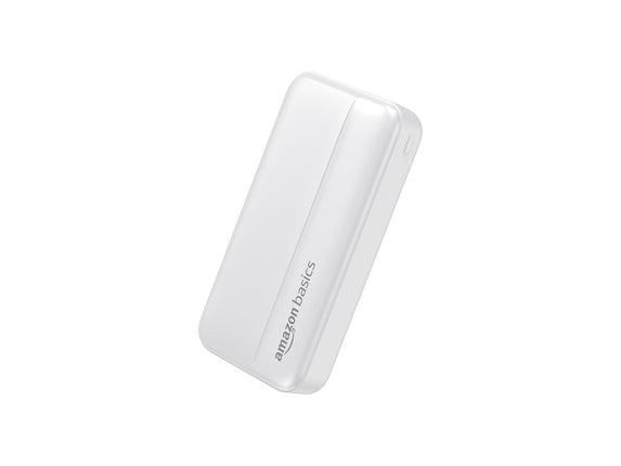 AMAZON BASICS 20000 MAH POWER BANK DUAL OUTPUT USB-A PORTS (WHITE) [Activated] [GRADE A]