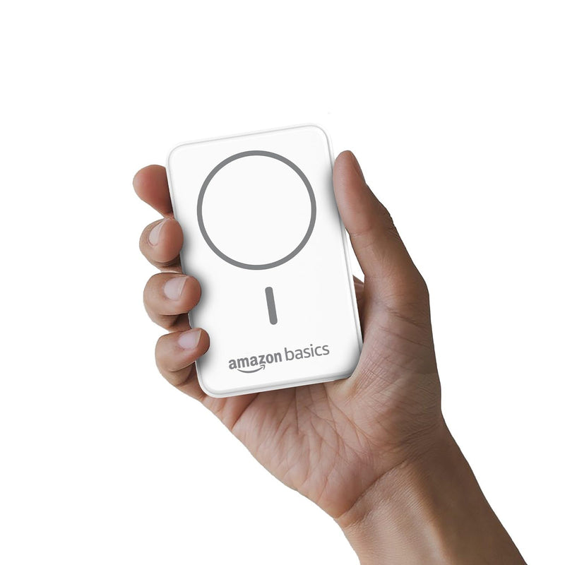 AMAZON BASICS 10000MAH 20W FAST CHARGING POWER BANK (15W WIRELESS OUTPUT, WHITE) [Activated] [GRADE A]