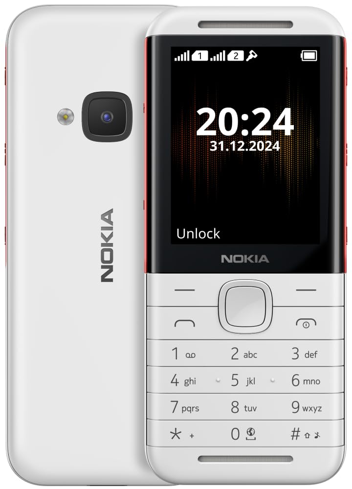 NOKIA 5310, DUAL SIM KEYPAD PHONE (WHITE,RED) [Activated] [GRADE A]