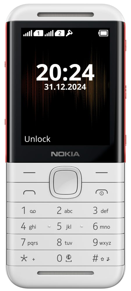 NOKIA 5310, DUAL SIM KEYPAD PHONE (WHITE,RED) [Activated] [GRADE A]