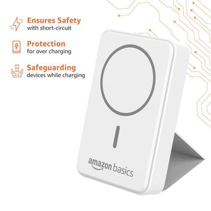 AMAZON BASICS 10000MAH 20W FAST CHARGING POWER BANK (15W WIRELESS OUTPUT, WHITE) [Activated] [GRADE A]