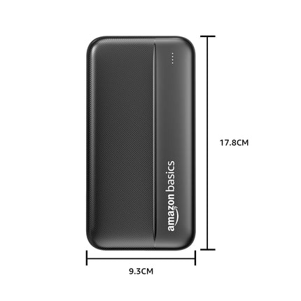 AMAZON BASICS 20000 MAH POWER BANK DUAL OUTPUT USB-A PORTS (BLACK) [Activated] [GRADE A]