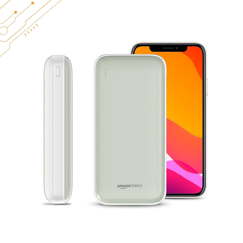 AMAZON BASICS 20000 MAH 22.5 W ULTRA FAST CHARGING POWER BANK, LIME GREEN [Activated] [GRADE A]