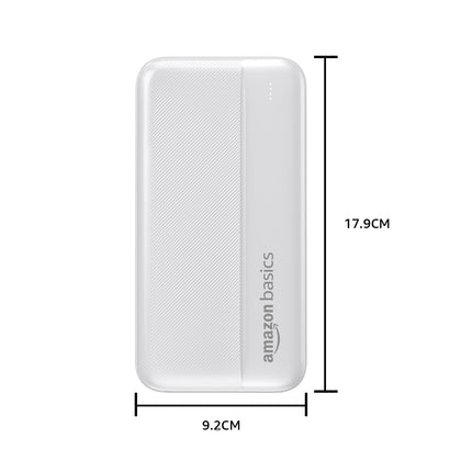 AMAZON BASICS 20000 MAH POWER BANK DUAL OUTPUT USB-A PORTS  (WHITE) [Activated] [GRADE A]