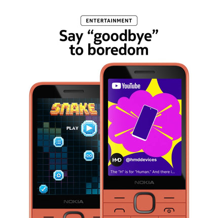 NOKIA 220 4G, DUAL SIM KEYPAD PHONE (PEACH) [Activated] [GRADE A]