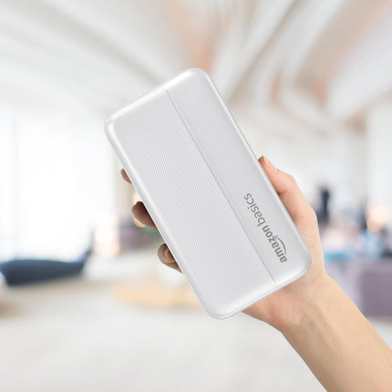 AMAZON BASICS 20000 MAH POWER BANK DUAL OUTPUT USB-A PORTS (WHITE) [Activated] [GRADE A]
