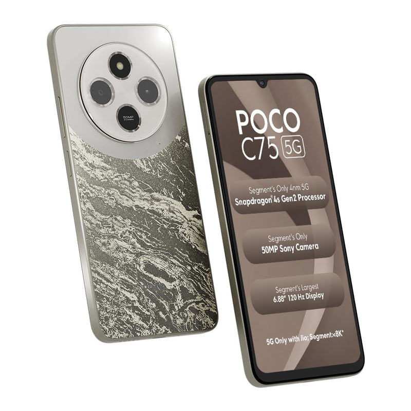 POCO C75 5G (SILVER STARDUST, 4GB RAM, 128GB STORAGE)