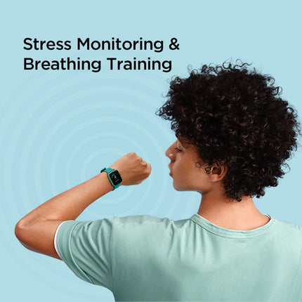 Brand New, Amazfit Bip U Smart Watch, SpO2 & Stress Monitor, 1.43 inch (3.6 cm) HD Color Display, 60+ Sports Modes, Breathing Training, 50+ Watch Faces (Green)
