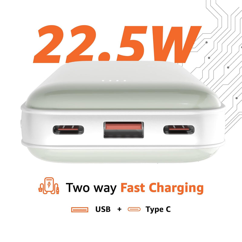 AMAZON BASICS 20000 MAH 22.5 W ULTRA FAST CHARGING POWER BANK, LIME GREEN [Activated] [GRADE A]