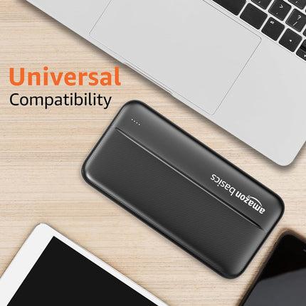 AMAZON BASICS 20000 MAH POWER BANK DUAL OUTPUT USB-A PORTS (BLACK) [Activated] [GRADE A]