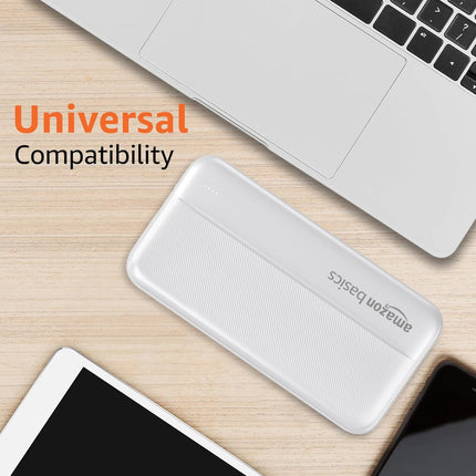 AMAZON BASICS 20000 MAH POWER BANK DUAL OUTPUT USB-A PORTS  (WHITE) [Activated] [GRADE A]