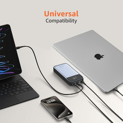 AMAZON BASICS 20000MAH POWER BANK TRIPLE OUTPUT (PD100W PLUS 30W, GREY) [Activated] [GRADE A]