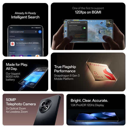 OnePlus 13R | Smarter with OnePlus AI | Lifetime Display Warranty (12GB RAM, 256GB Storage Nebula Noir)