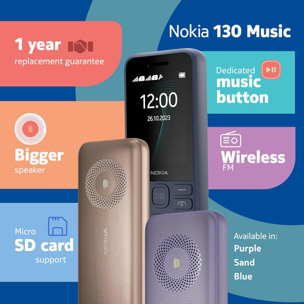 NOKIA 130, MUSIC DUAL SIM KEYPAD PHONE (GOLD) [Activated] [GRADE A]