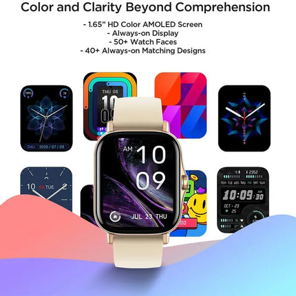 Amazfit GTS 2 1.65-inch HD AMOLED, Bluetooth Phone Calls,SpO2, Stress,Heart Rate & Sleep Smartwatch Desert Gold