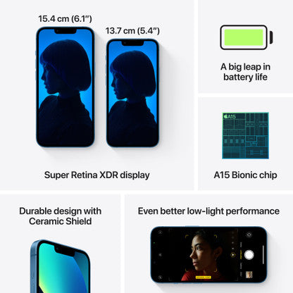 APPLE IPHONE 13 (BLUE, 128 GB) [REFURBISHED] [GRADE A]