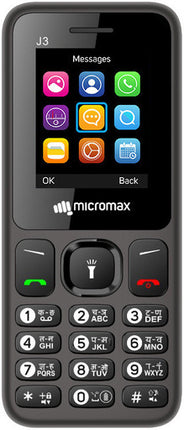 MICROMAX J3 KEYPAD PHONE (BLACK) [Activated] [GRADE A]