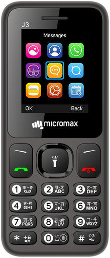 MICROMAX J3 KEYPAD PHONE (BLACK) [Activated] [GRADE A]