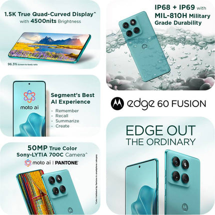 MOTOROLA EDGE 60 FUSION 5G (PANTONE AMAZONITE, 8 GB RAM, 256 GB STORAGE) - SAARBazaar