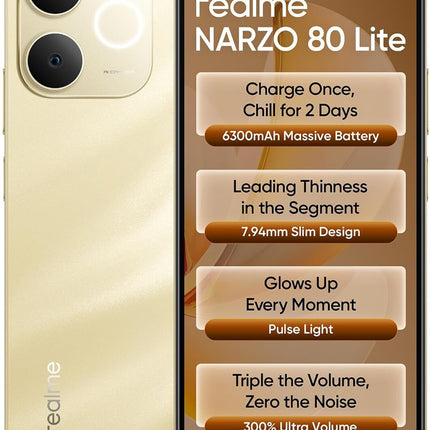 REALME NARZO 80 LITE 4G (BEACH GOLD, 4GB RAM, 64GB STORAGE)