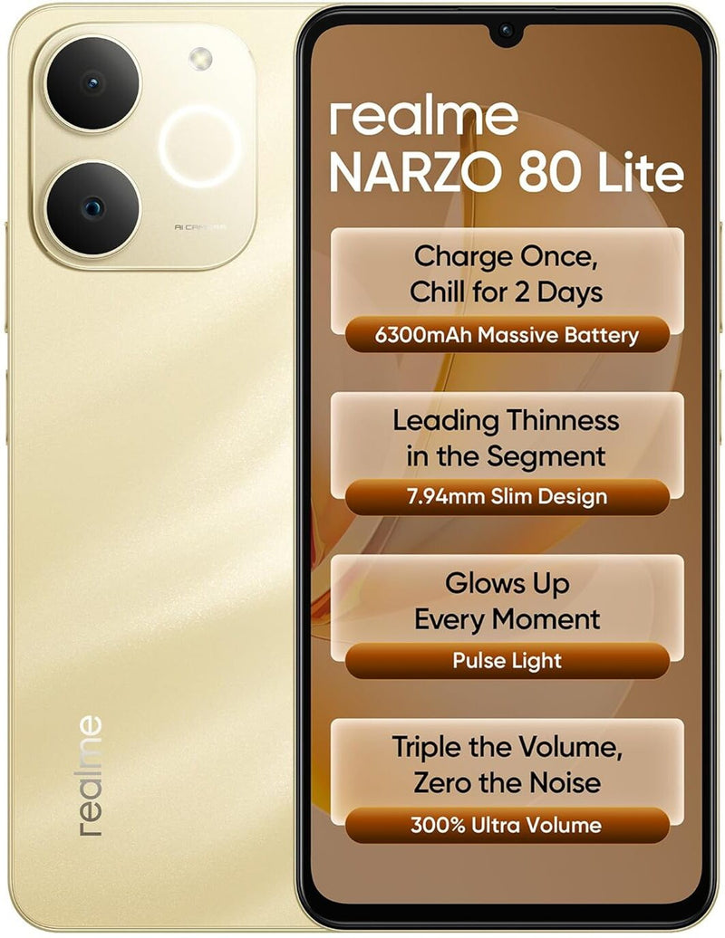 REALME NARZO 80 LITE 4G (BEACH GOLD, 4GB RAM, 64GB STORAGE)