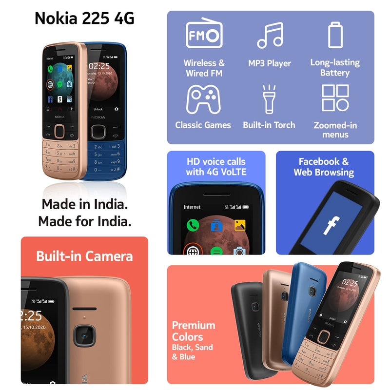 NOKIA 225 4G, DUAL SIM KEYPAD PHONE | Open Box | 1 Year Warranty - SAARBazaar