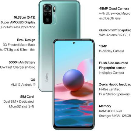 REDMI NOTE 10 (AQUA GREEN, 64 GB)  (4 GB RAM) [Activated] [GRADE B]