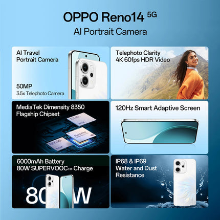 OPPO Reno 14 5G | 1 Year Warranty - SAARBazaar