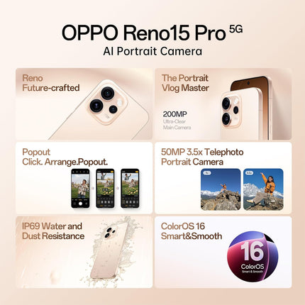 OPPO Reno 15 Pro 5G | 1 Year Warranty - SAARBazaar