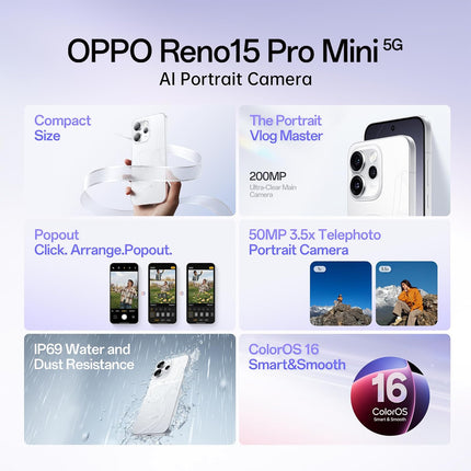 OPPO Reno15 Pro Mini 5G | 1 Year Warranty - SAARBazaar