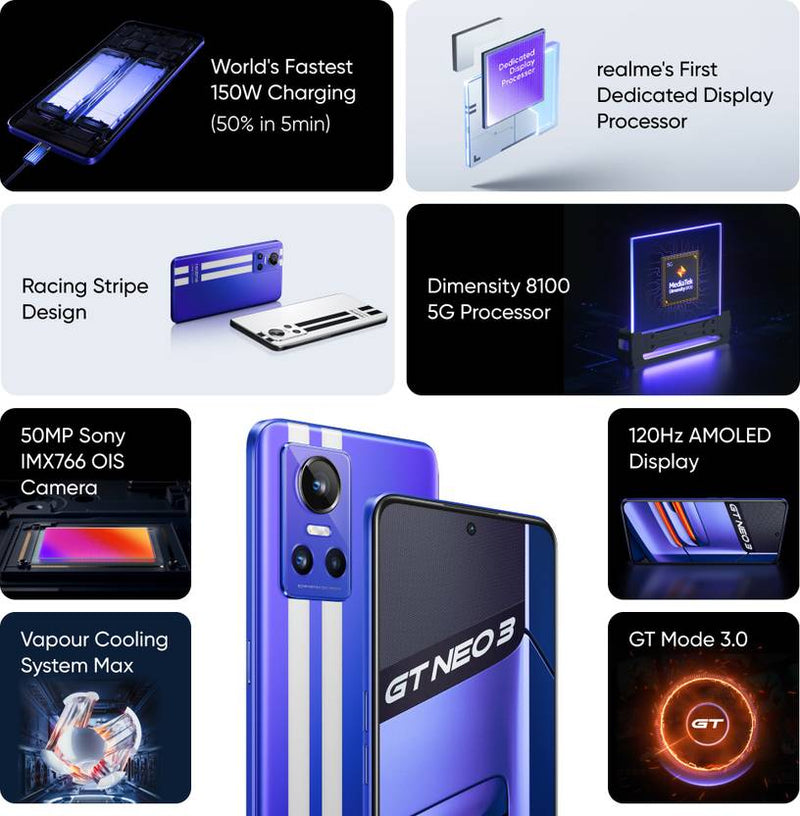 REALME GT NEO 3 (150W) (MIX COLOUR, 256 GB)  (12 GB RAM) [Used / Preowned] [GRADE B]