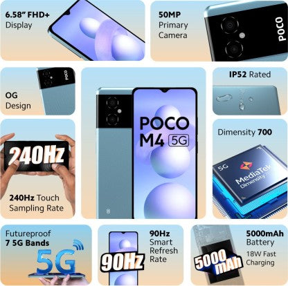 POCO M4 5G (COOL BLUE, 64 GB)  (4 GB RAM) [Activated] [GRADE B]