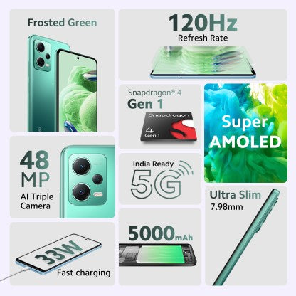 REDMI NOTE 12 5G (FROSTED GREEN, 128 GB)  (4 GB RAM) [Activated] [GRADE B]