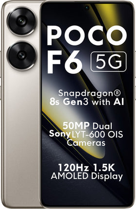 POCO F6 5G (TITANIUM, 12 GB RAM, 512 GB STORAGE)[Like New]