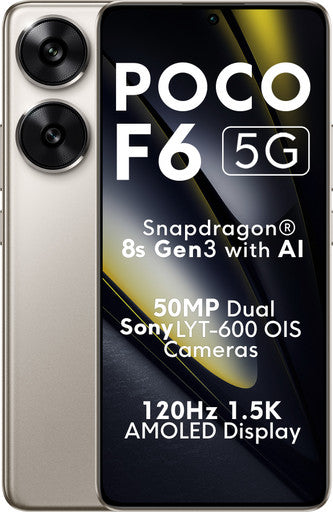 POCO F6 5G (TITANIUM, 12 GB RAM, 512 GB STORAGE)[Like New]