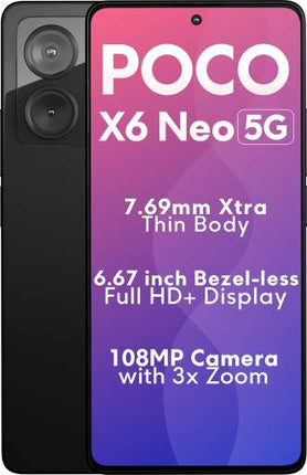 POCO X6 NEO 5G Astral Black 128GB Front Display – SaarBazaar