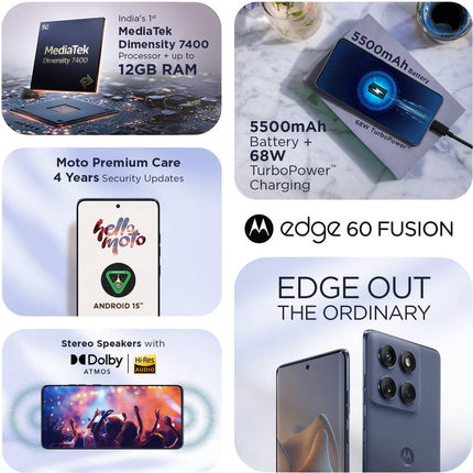 MOTOROLA EDGE 60 FUSION 5G (PANTONE SLIPSTREAM, 8 GB RAM, 256 GB STORAGE)